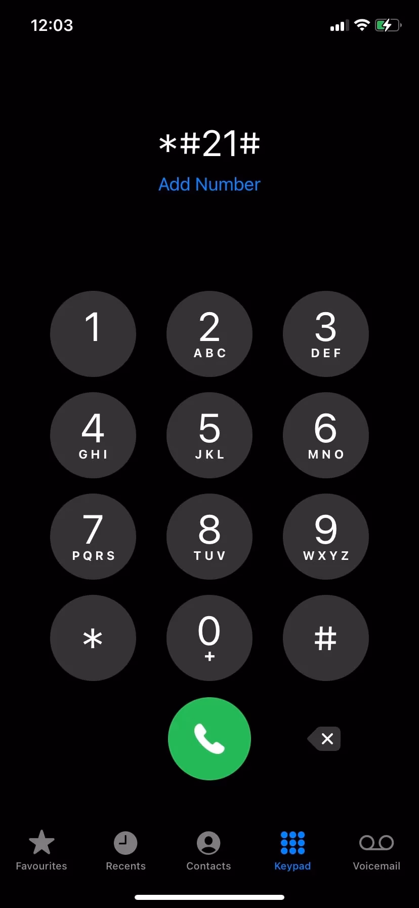 What is a code '21' on a phone?