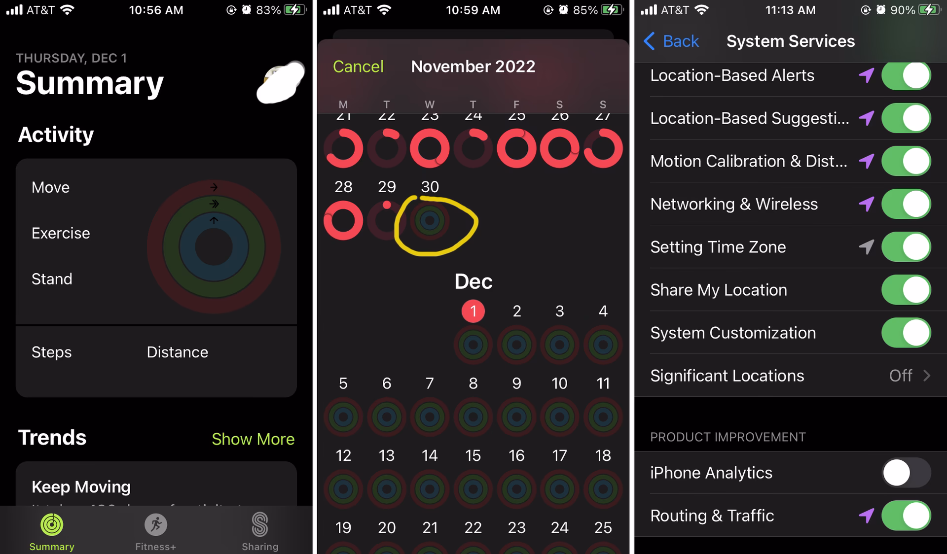 Why are my activity rings not moving on my iPhone?