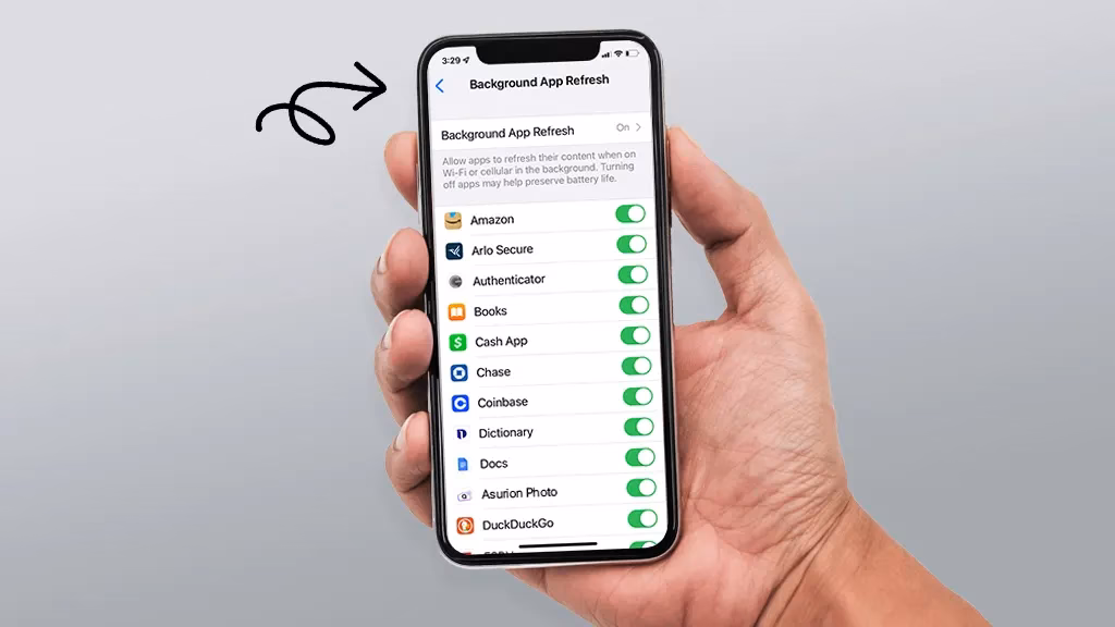 How do I enable background app refresh on iOS 17?