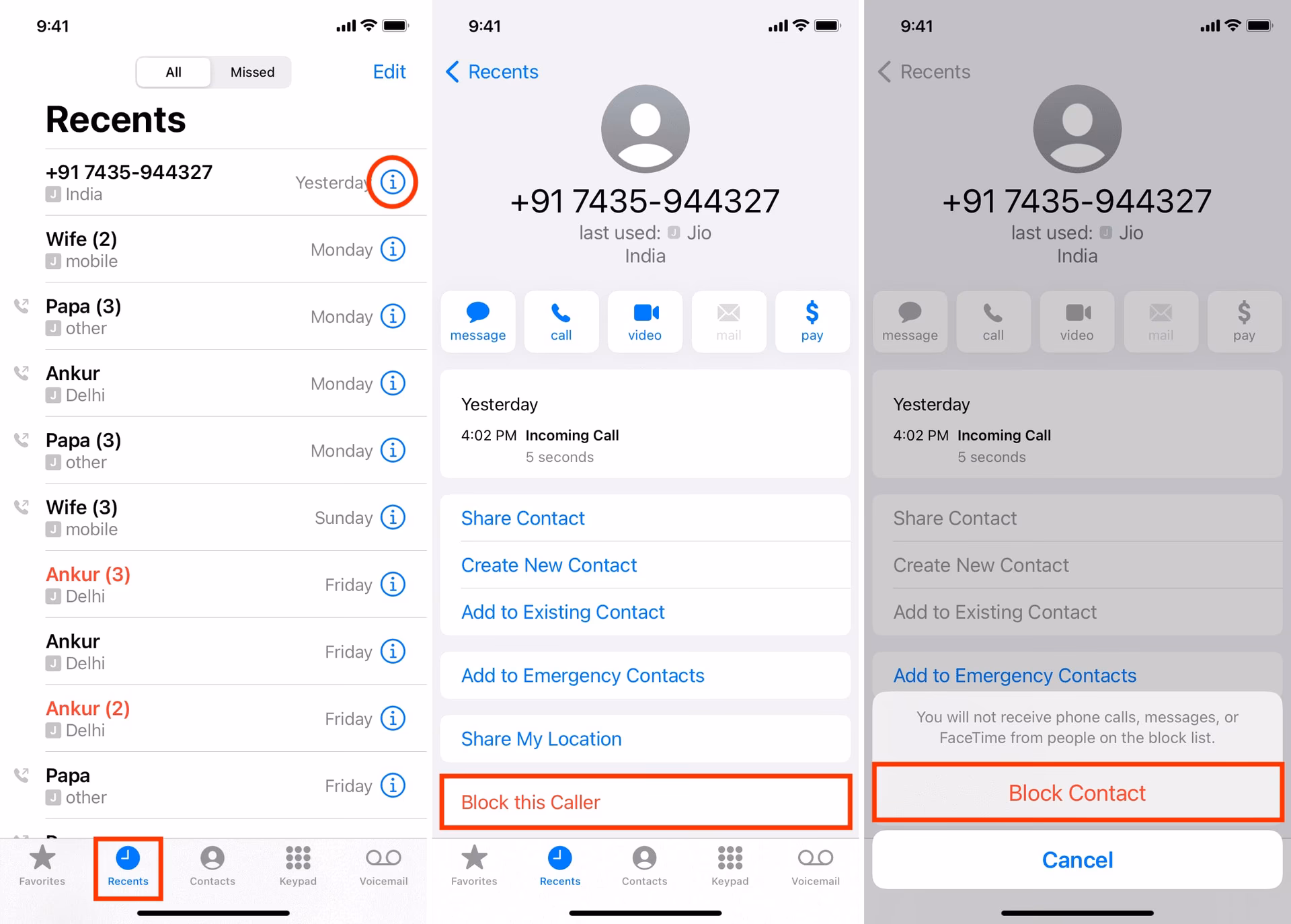 How to see blocked numbers on iPhone?