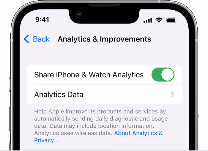 How do I run a diagnostic test on an iPhone?