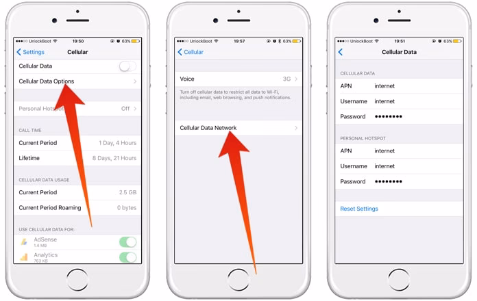 How to change cellular network on iPhone 8?