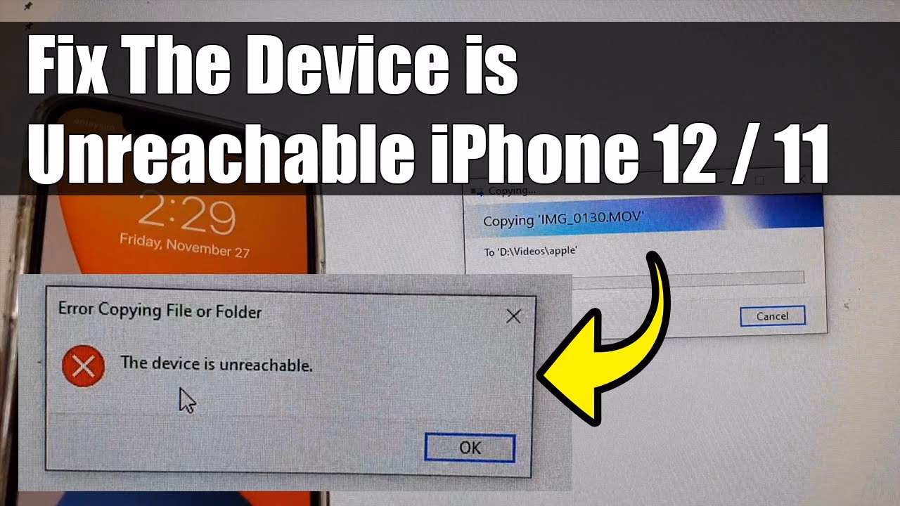 How to fix iPhone device is unreachable error?