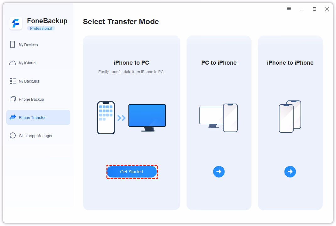 How to transfer data from iPhone to PC using panfone manager?