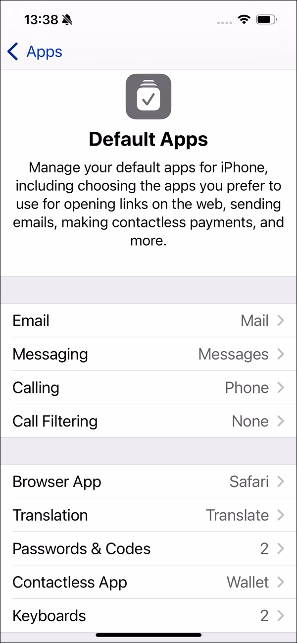 What is a default iPhone app?