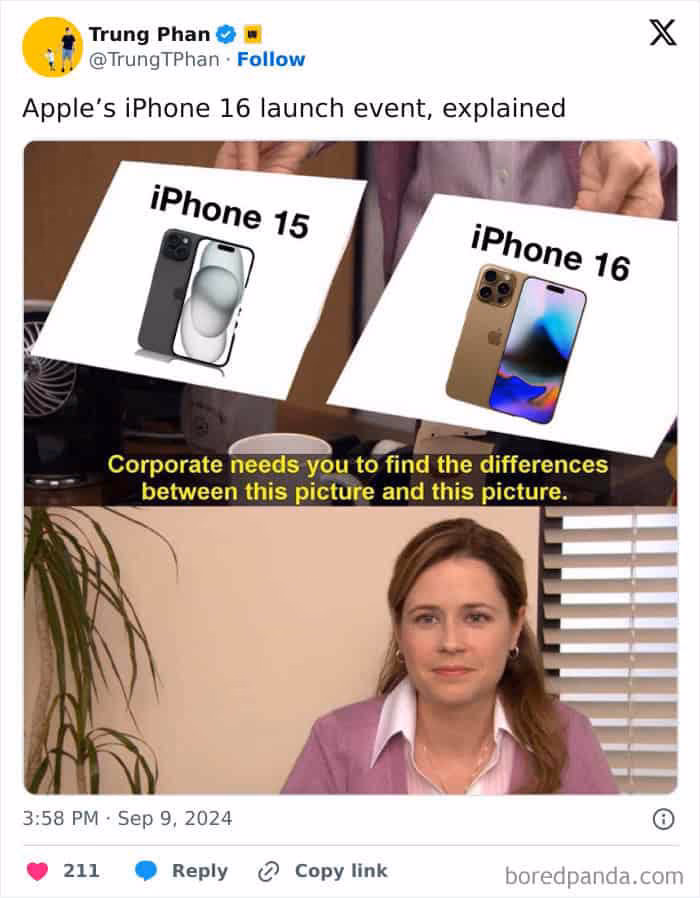 What are some memes for Apple's iPhone 15?