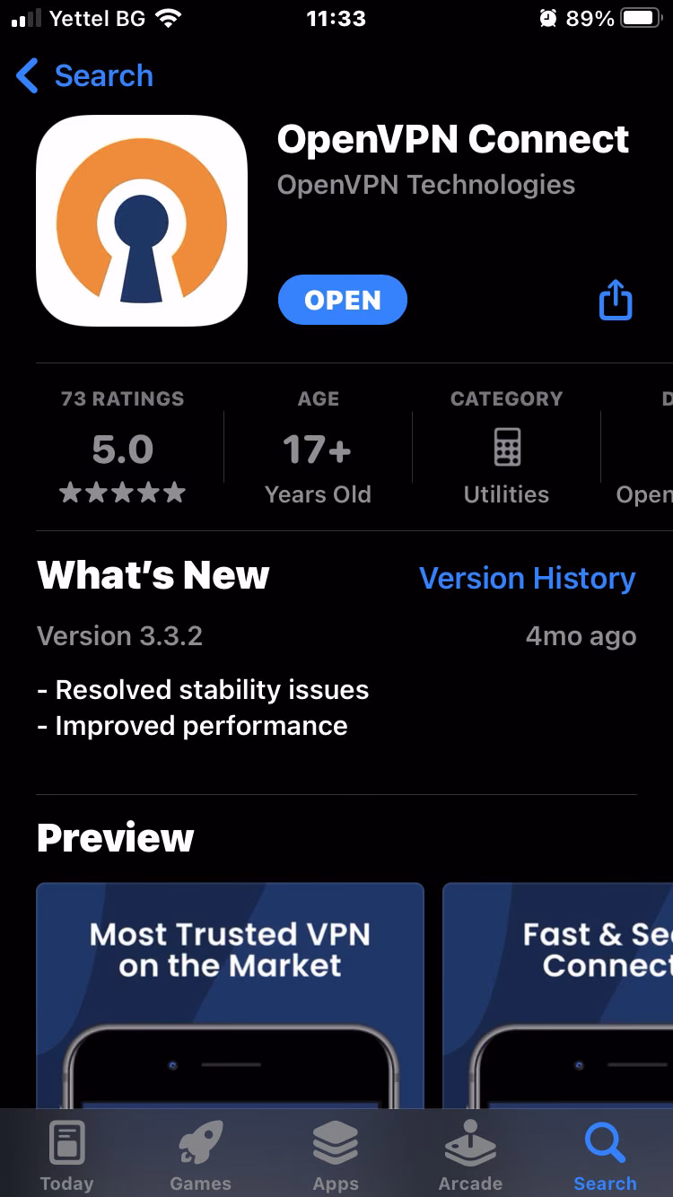 How to set up OpenVPN connect with ovpn profile?