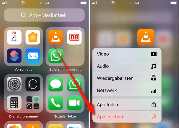 Wie kann ich gelöschte Apps löschen?