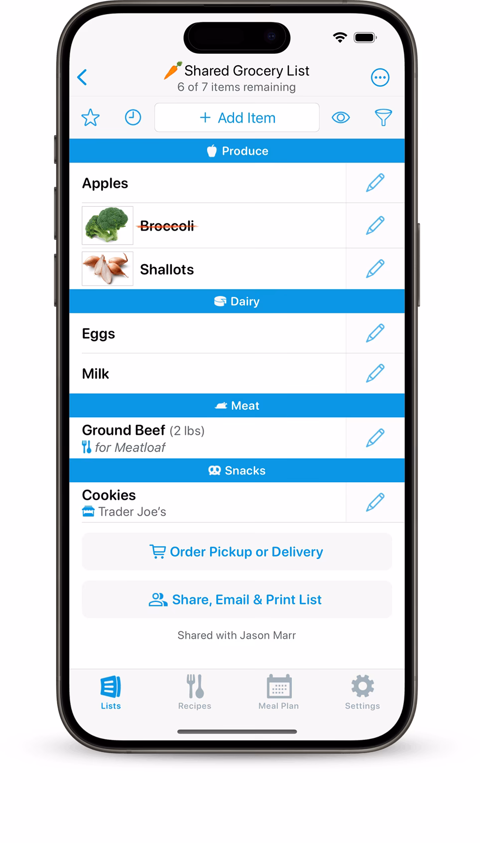 Where can I find a grocery list app?