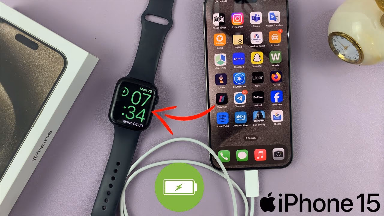 How to charge Apple Watch with iPhone 15?