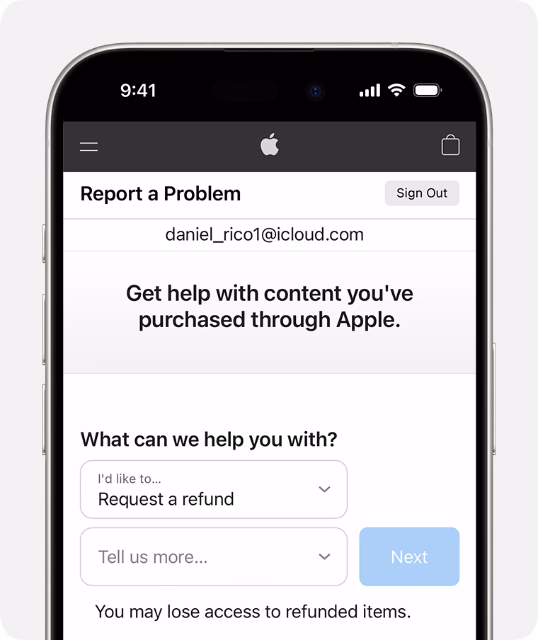 How do I get a refund from Apple?