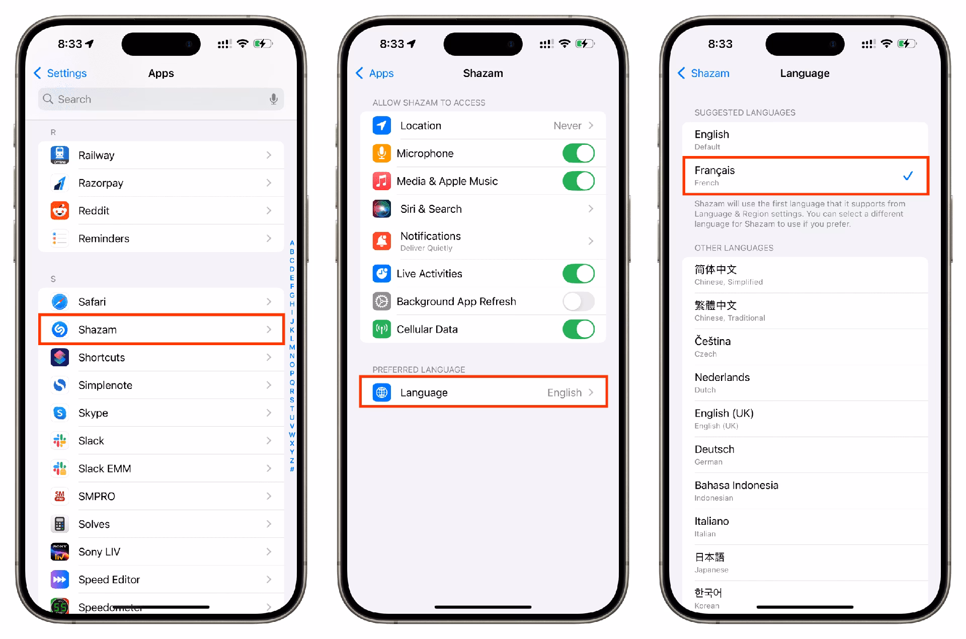 How do I change my language & region?