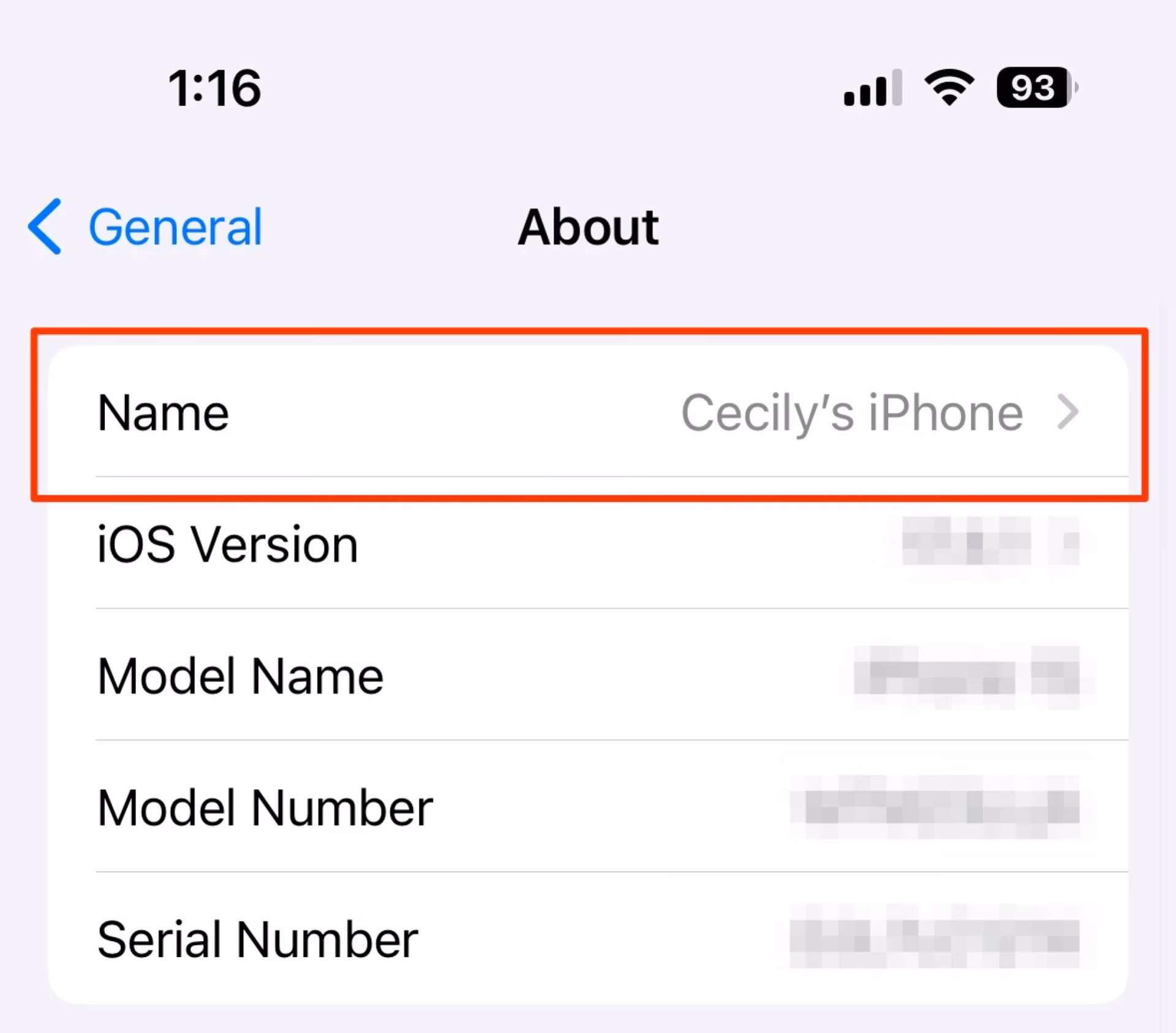 How to change iPhone name in Ios 17?
