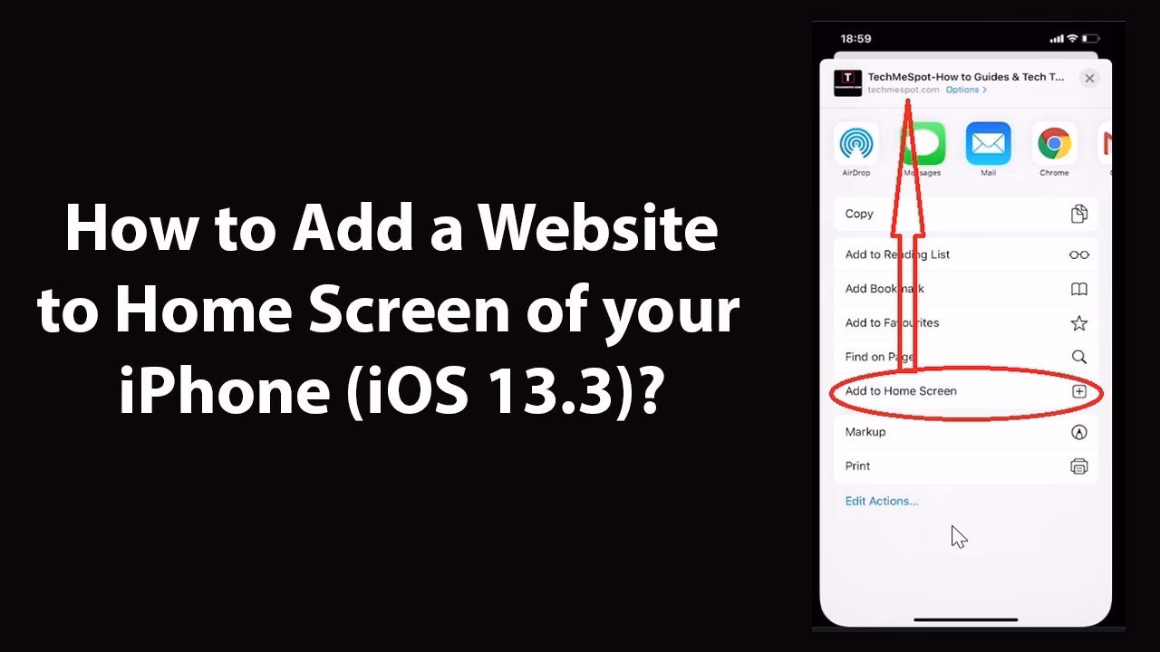 How to add URLs to home screen on iPhone?