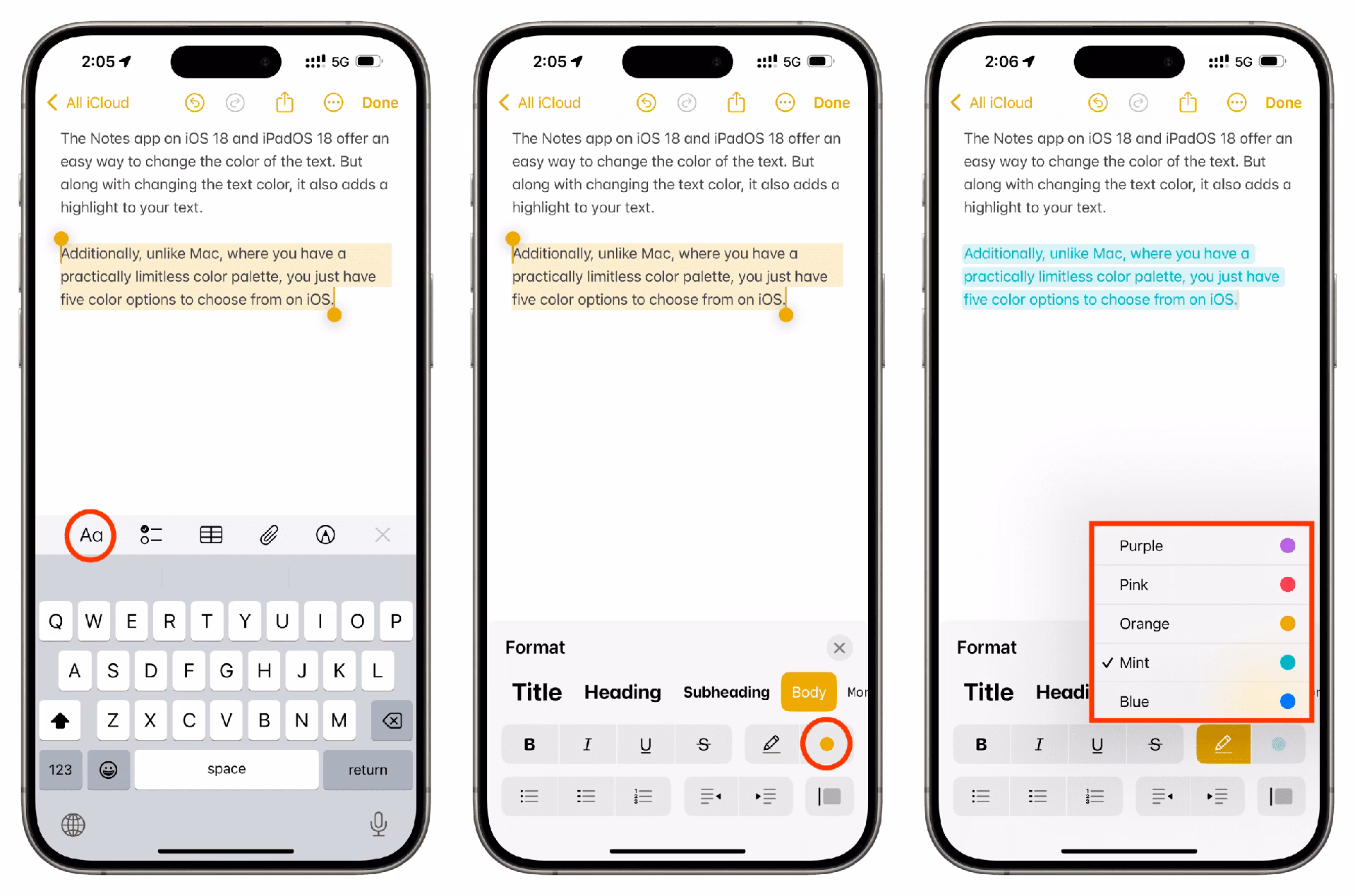 How to add colored text to notes on iPhone & iPad?