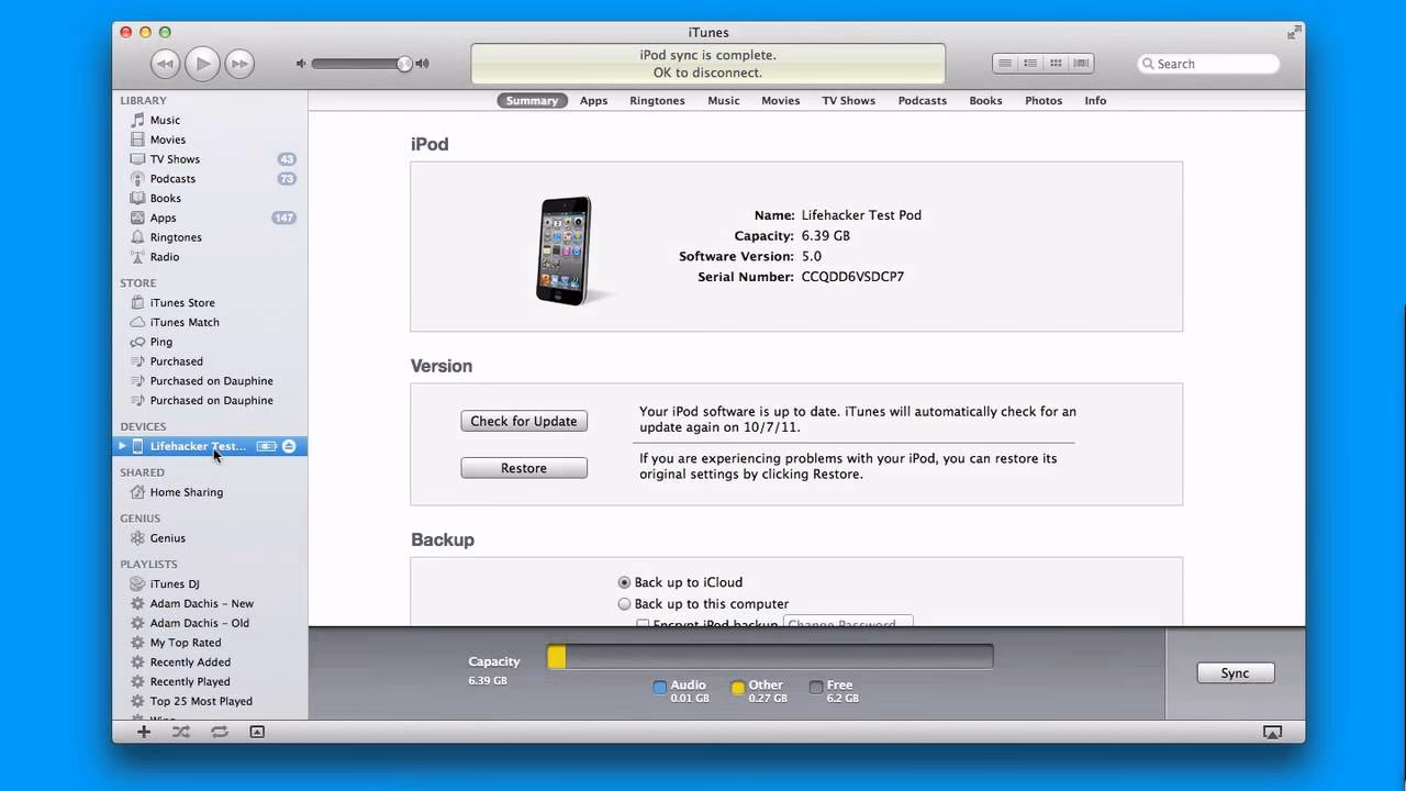 How do I connect my device to iTunes?