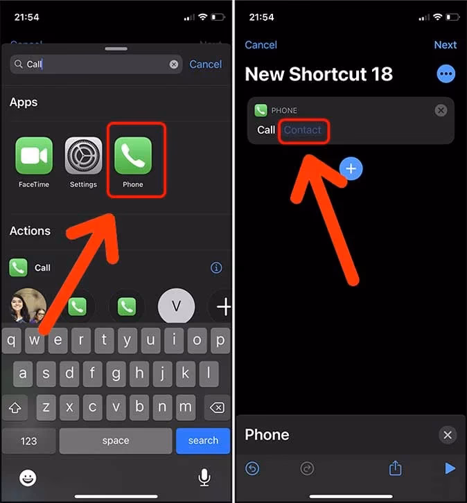How to add contacts to iPhone home screen?
