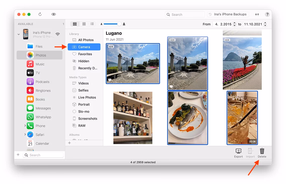 How do I remove photos from a 'from my Mac' album?