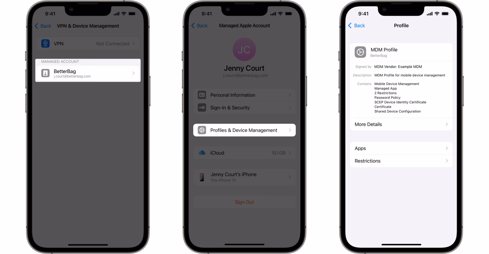 What are Apple device management capabilities?