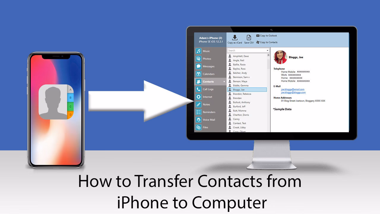 How to transfer contacts from iPhone to computer using fonetool?