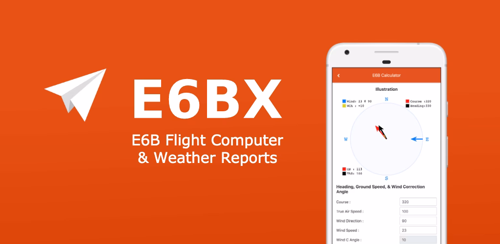 What is included in the E6B calculator app?