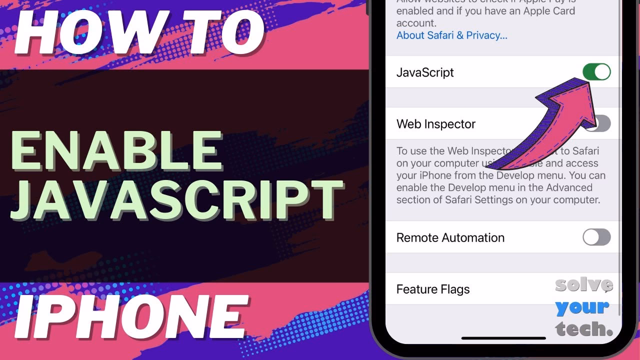 How do I disable JavaScript on my iPhone?