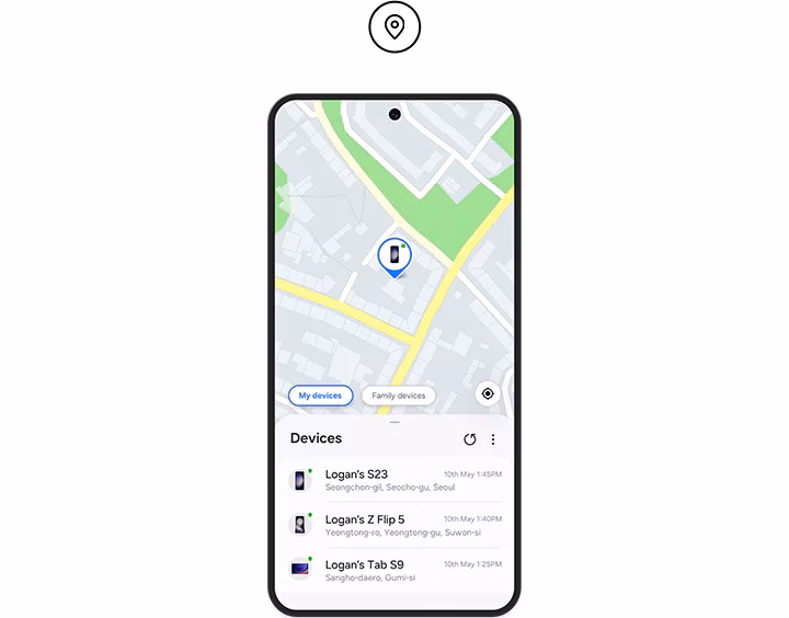 How do I find a lost Samsung device?