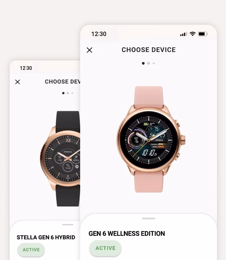 How do I pair a Fossil watch with my iPhone?