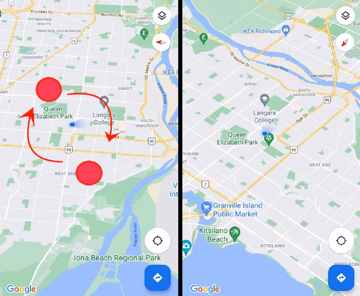 How to fix Google Maps orientation on Android?