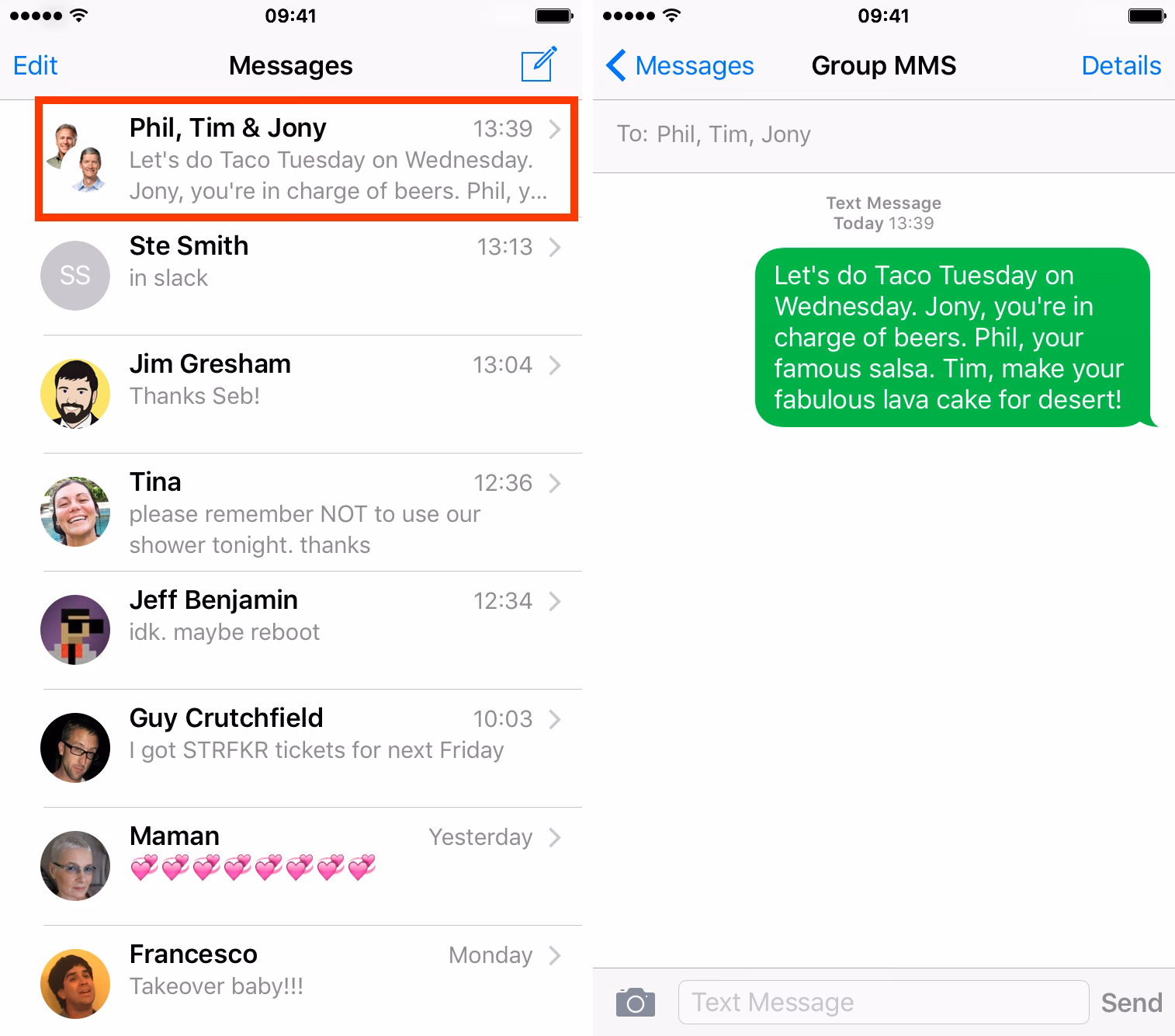 How do I send a group text individually?