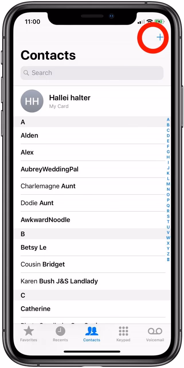 How do I create a new contact on my iPhone?