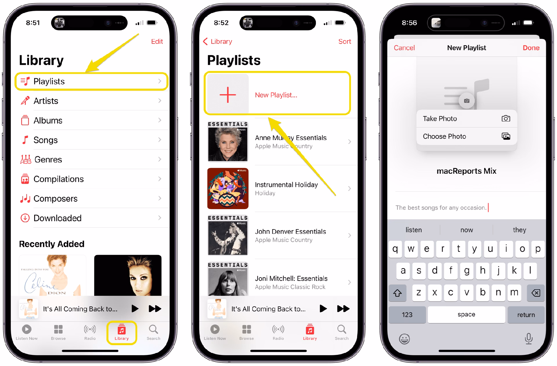 Where can you find the newly added playlist on your iPhone?