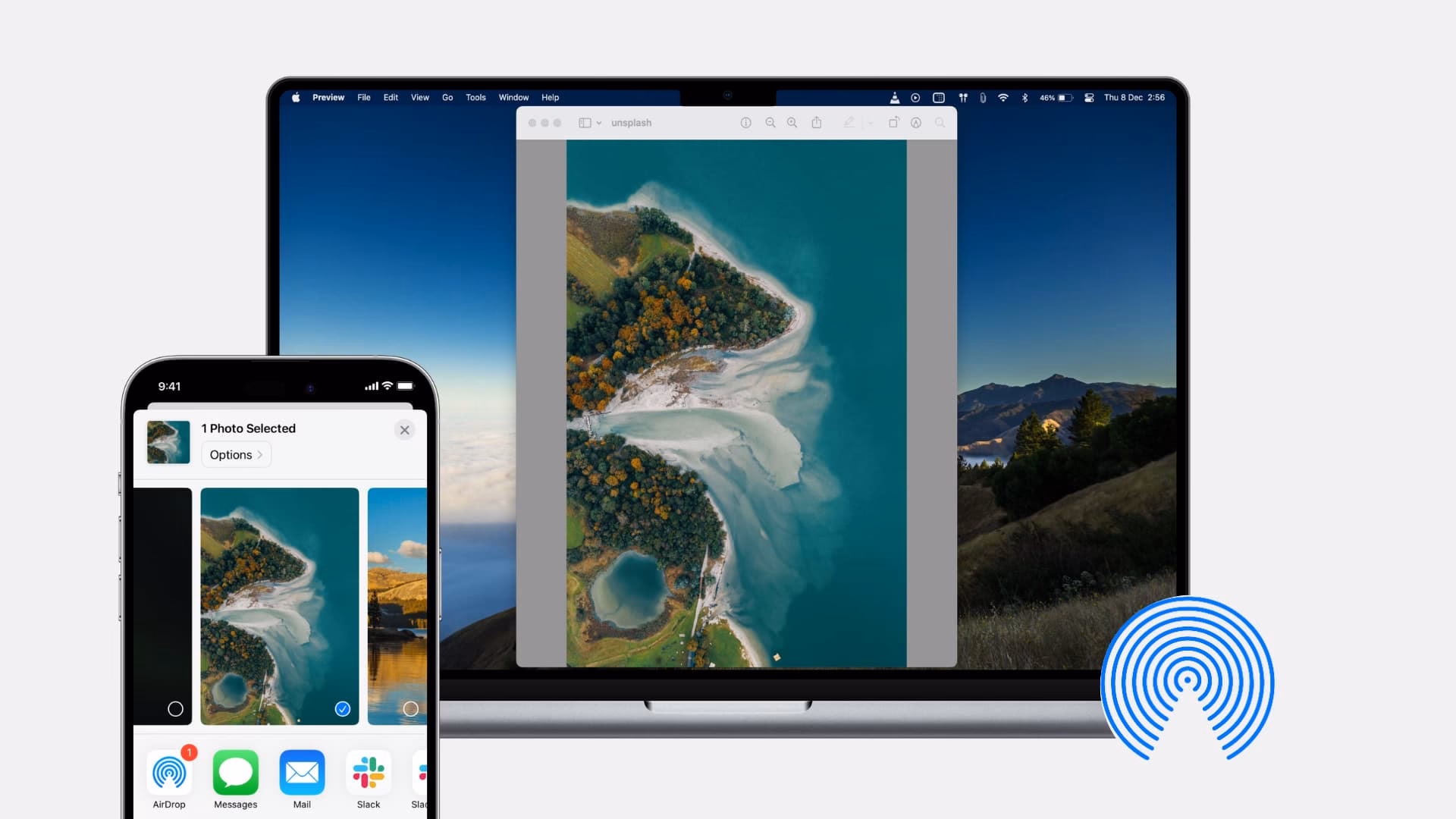 How to send a file from a Mac using AirDrop?