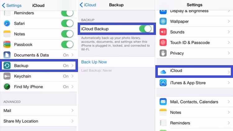 How do I backup a game on iCloud?