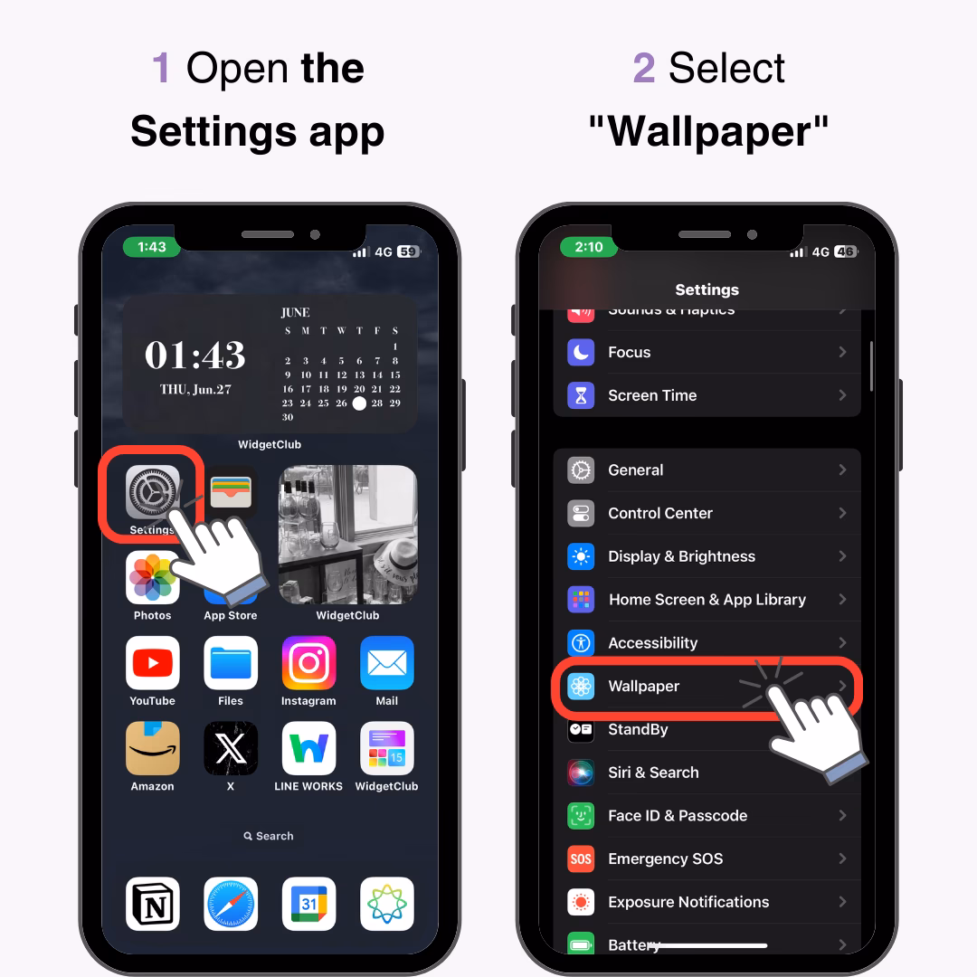 How to change date & time on iPhone lock screen?