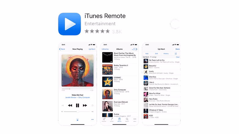 How do I remotely control music playback on my computer?