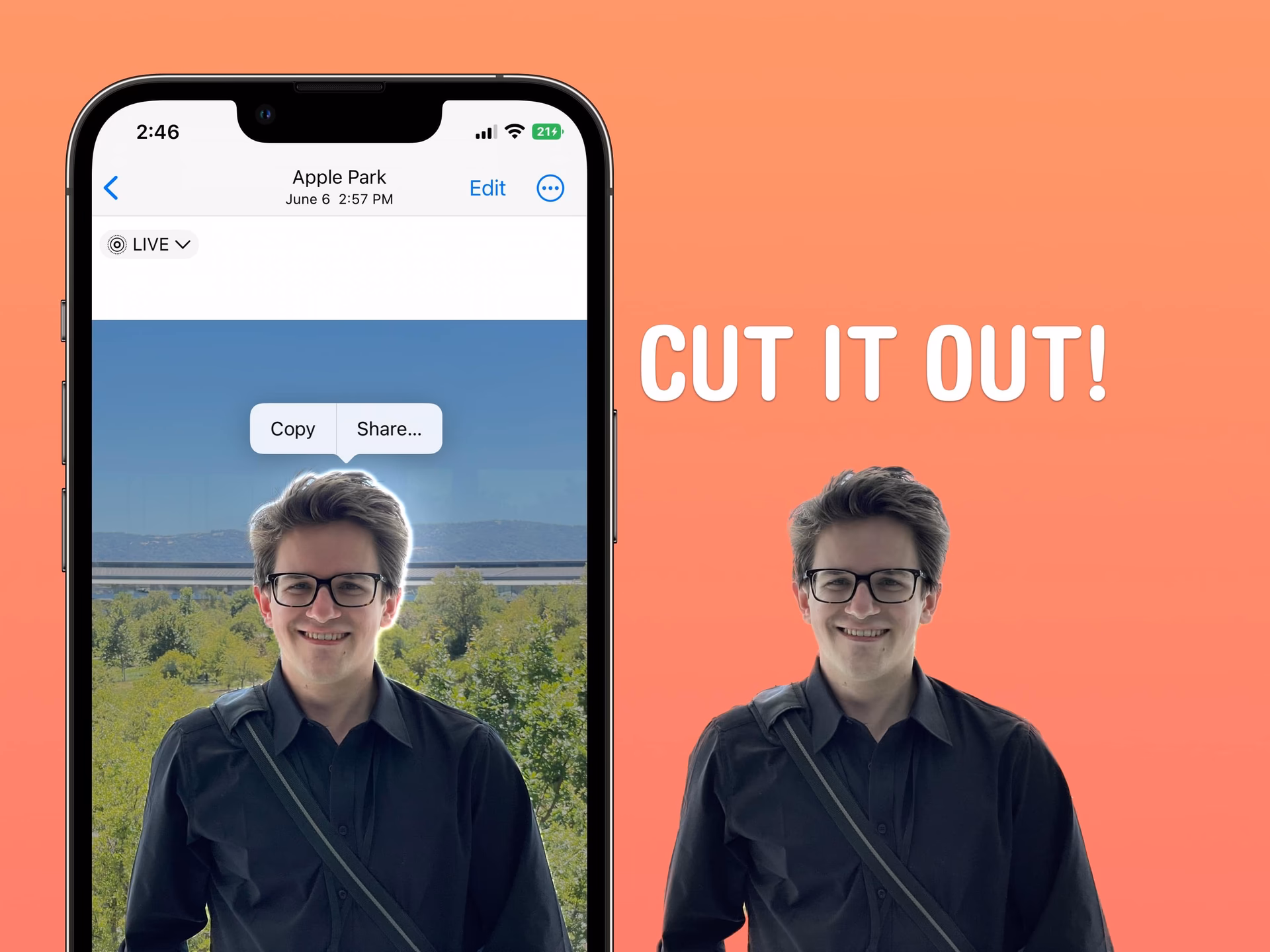 How to copy a photo to iPhone clipboard?