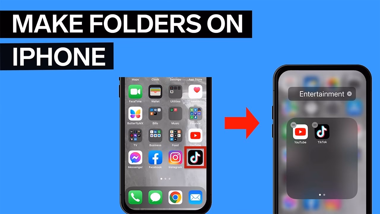 How do I organize apps on my iPhone?