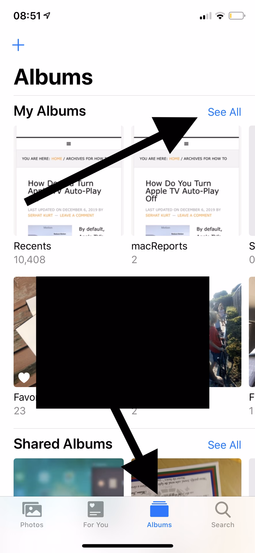 What happens if I delete an album on my iPhone?