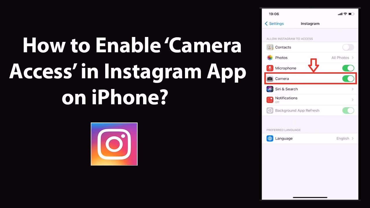 How do I enable camera access on iPhone?