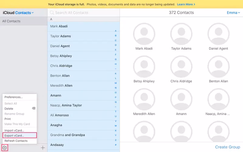 How do I export contacts from iPhone to excel?