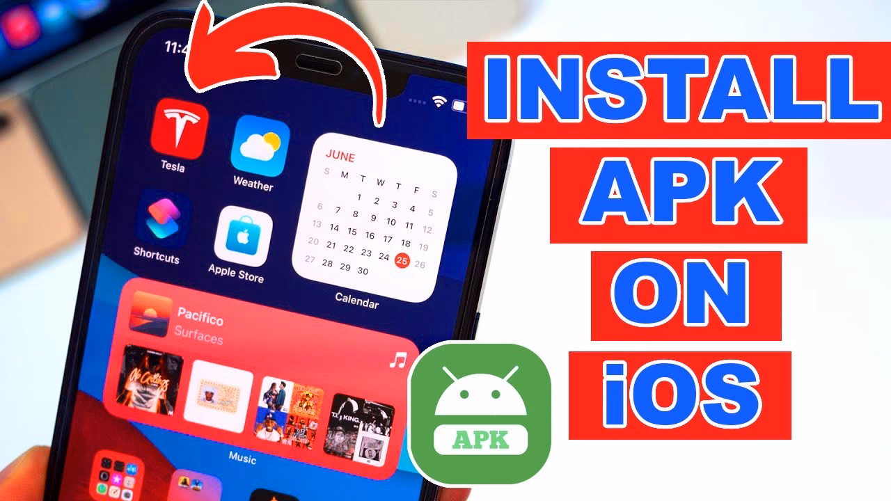 Can I open an APK file on an iOS device?