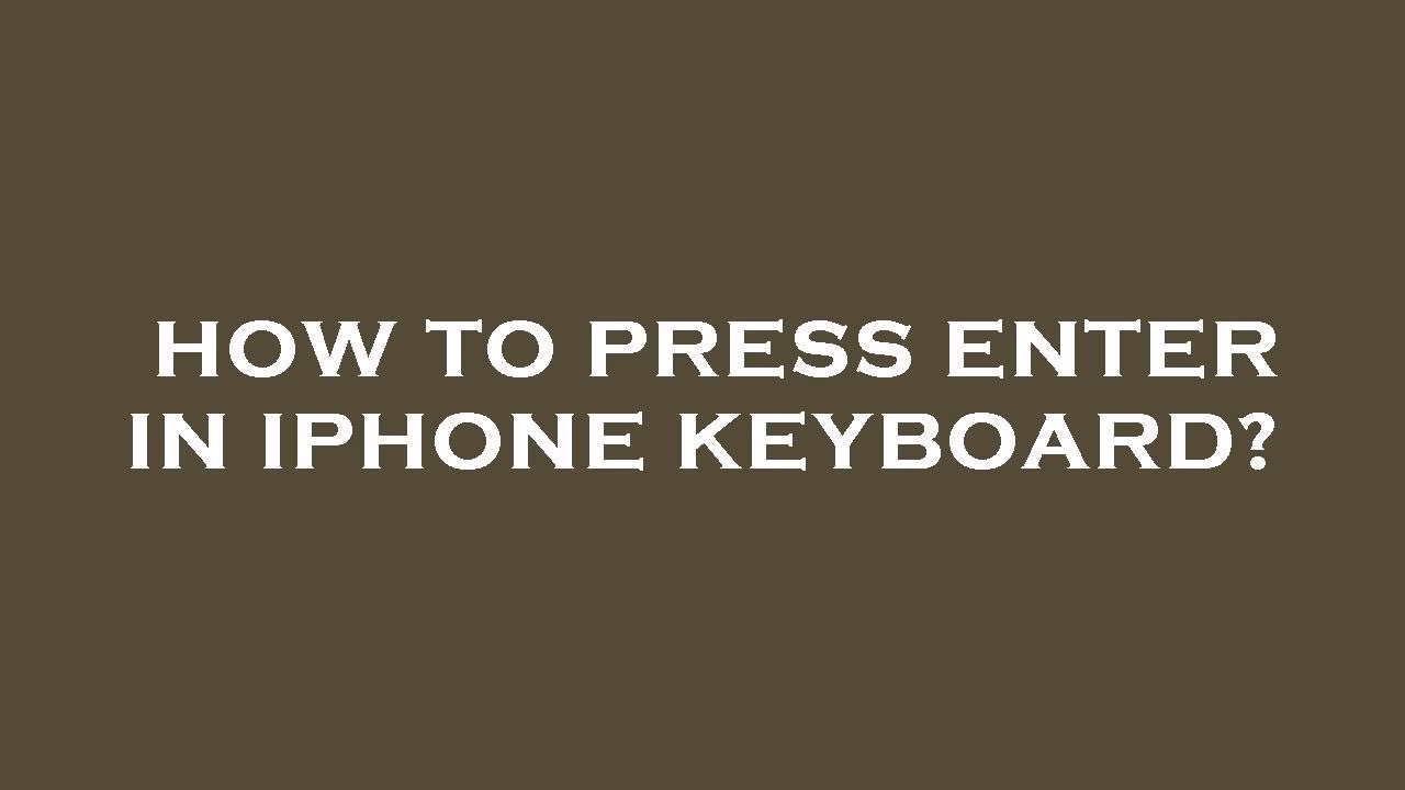 How does the 'enter' button work?