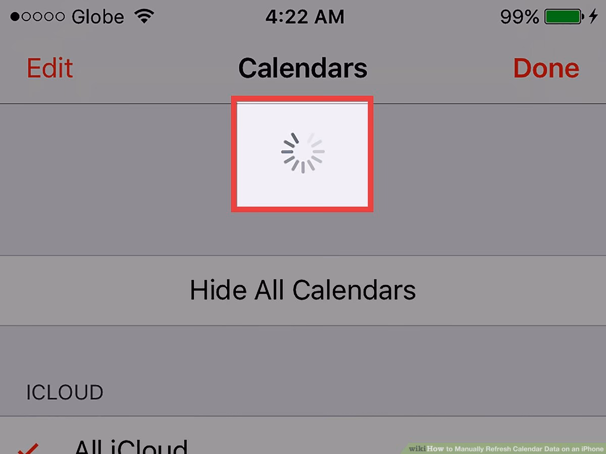 How do I refresh my contacts & calendars?