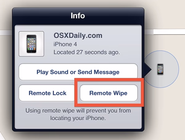 How to erase an iPhone remotely?