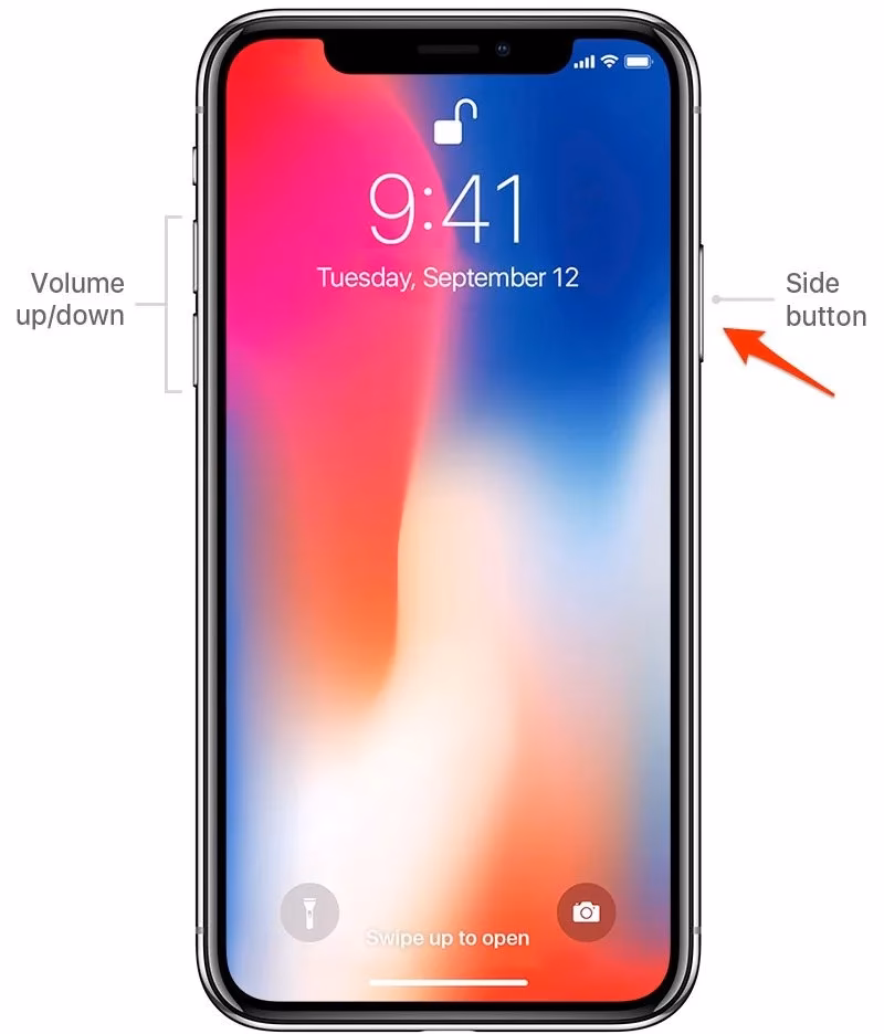 How to turn off iPhone X without screen?