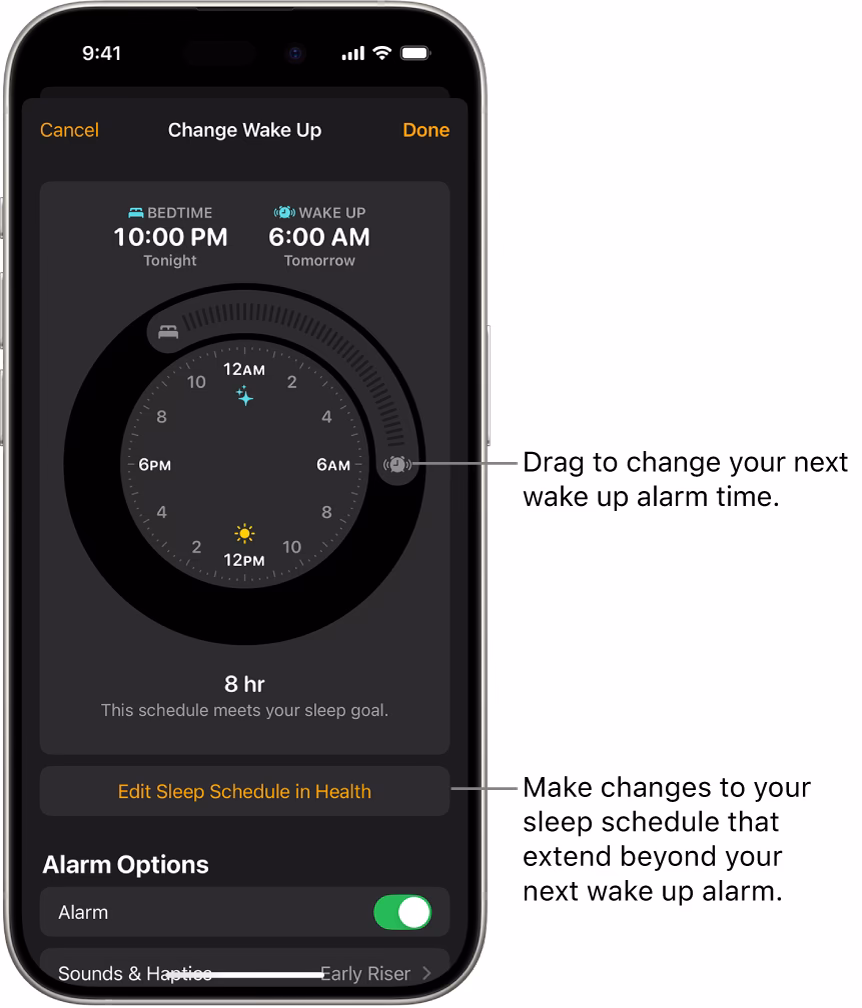 How to set alarm on iPhone?