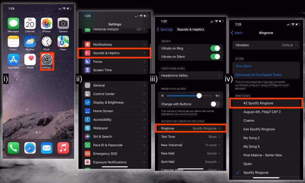 How do I set a ringtone on Spotify?