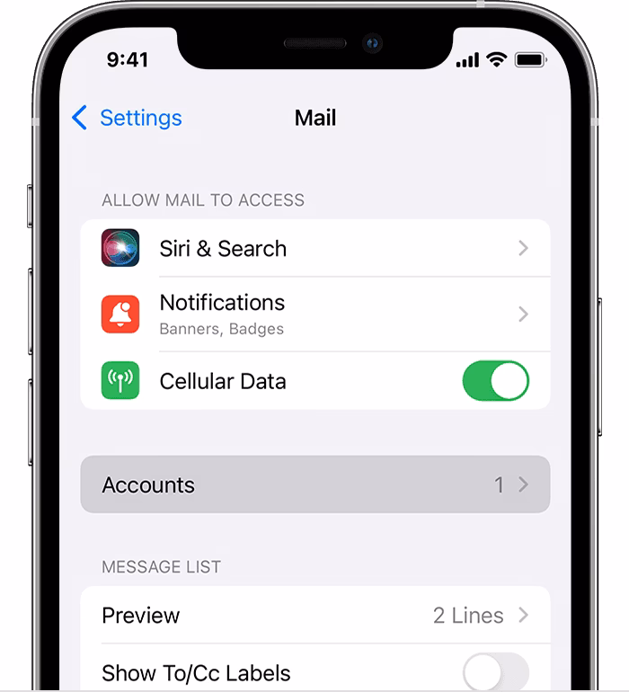 How do I Manage my email account on my iPhone?