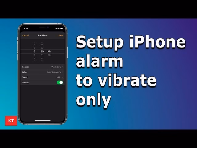 How do I set a vibrating alarm on my iPhone?
